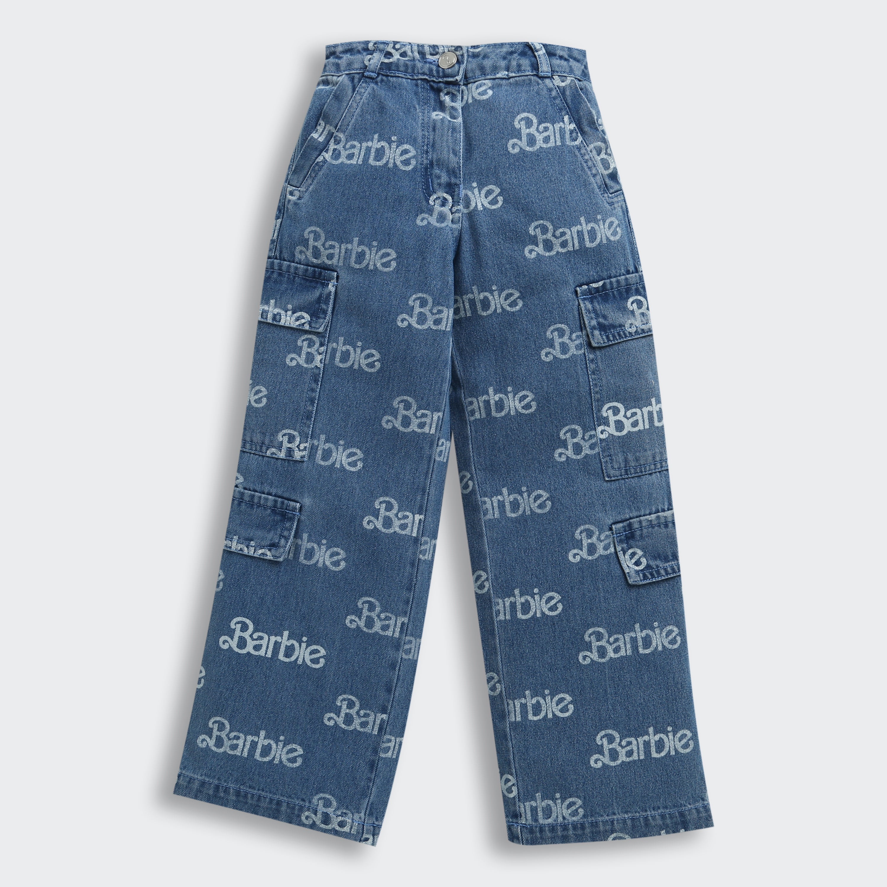 Barbie Cotton Denim Brand Name Printed Jeans Stylish Girls Casual Wear  Kids