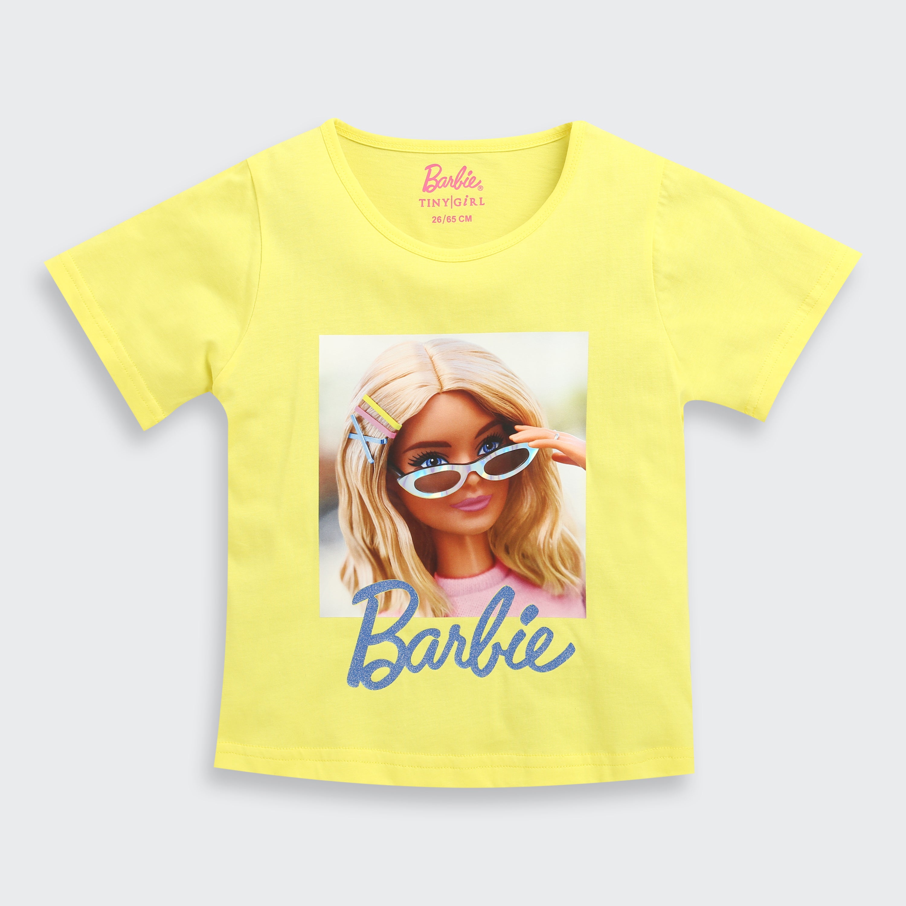 Barbie Yellow T-Shirt Stylish Barbie Graphic Print Trendy Girls Outfit Online Kids