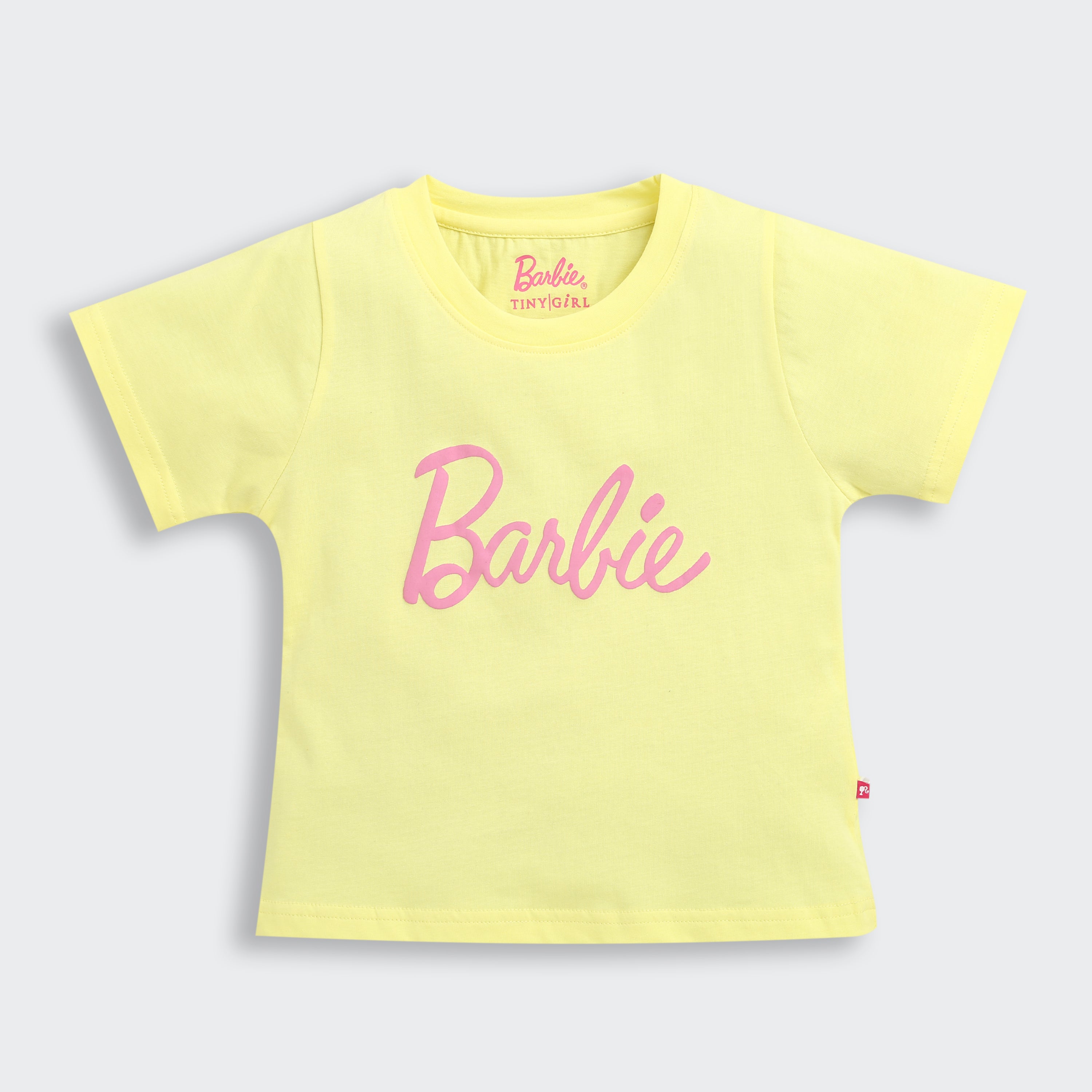 Yellow Barbie Logo Tee – Soft and Cheerful Daily Wear – Tiny Girl