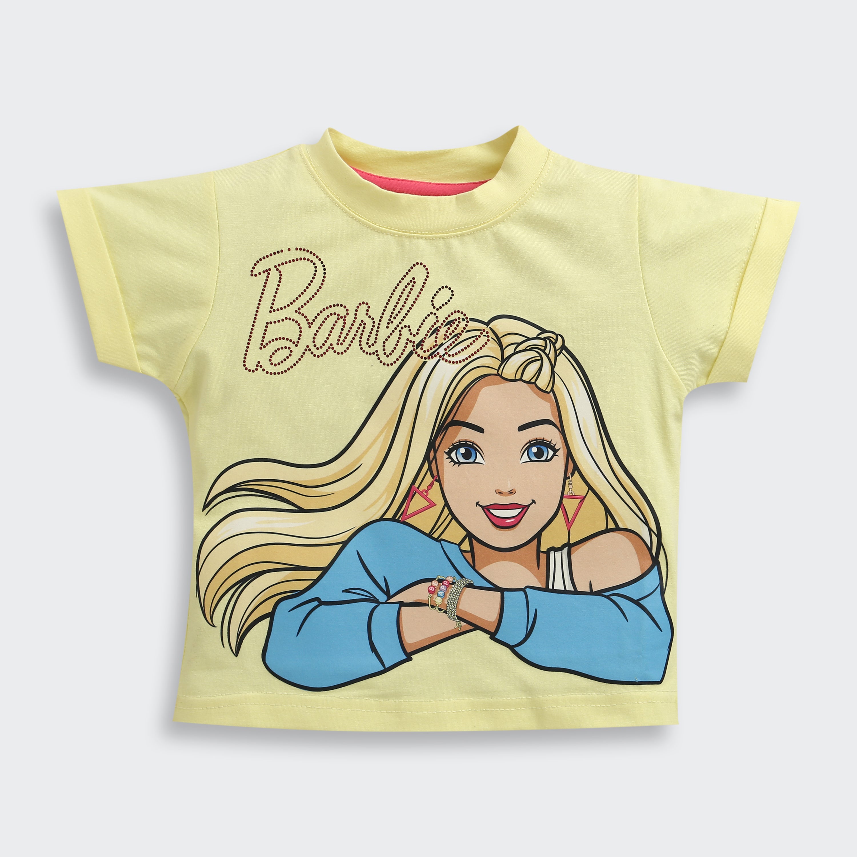 Barbie Graphic T-Shirt Lemon Girls Stylish Casual Wear Kids
