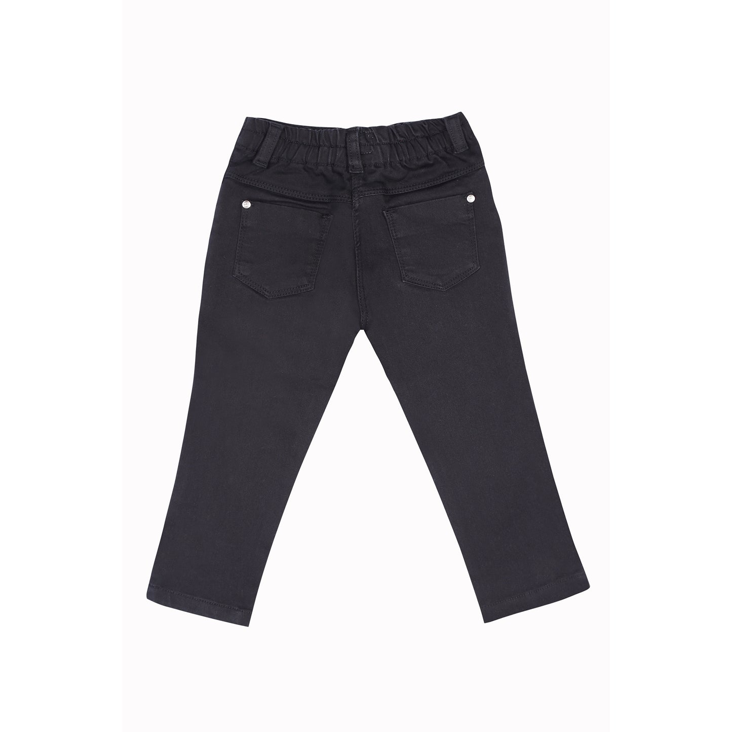 Black Mid Rise Denims With Thunder Patch