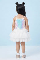 Girls Sequin Feather Hem Party Dress TSM30568
