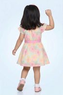 Girls Mint & Pink Floral Belted Dress TSM30583