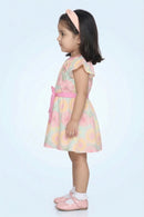 Girls Mint & Pink Floral Belted Dress TSM30583
