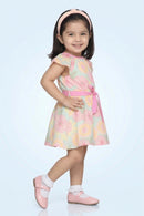 Girls Mint & Pink Floral Belted Dress TSM30583