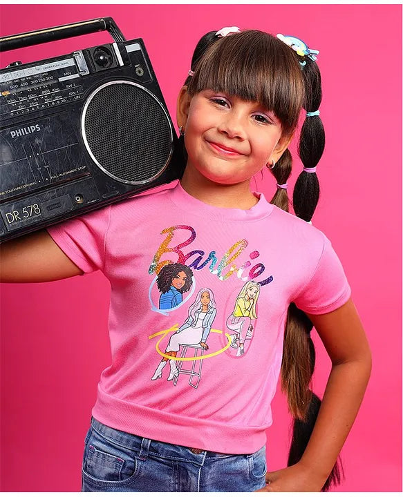 Pink Barbie Graphic T-Shirt – Casual Everyday Wear