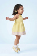 Sunshine Yellow Floral Hem Dress TSM30434