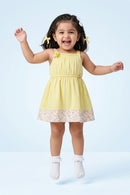 Sunshine Yellow Floral Hem Dress TSM30434