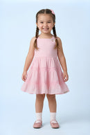 Girls Pink Lace Tier Party Dress TSM30450