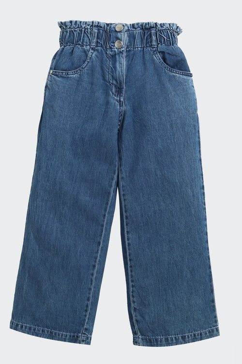 Wide-Leg Denim Culotte Pants 1637
