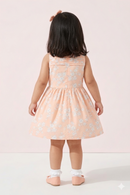 Soft Peach Floral Cotton Dress F548