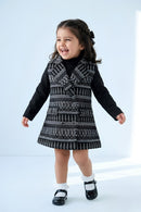 Black Geometric Jacket Dress with Inner Top TSPN30103