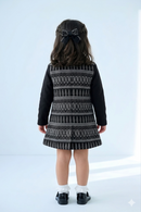 Black Geometric Jacket Dress with Inner Top TSPN30103