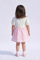 Pink Striped Bow Detail Cotton Dress TSF10048