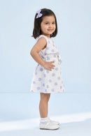 Girls Blue Polka Dot Statement Dress TSM30452