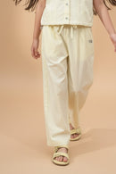 Girls Cream Relaxed Fit Cotton Pants P1725