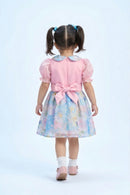 Pink & Blue Floral Peter Pan Collar Dress TSF10083