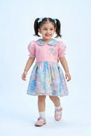 Pink & Blue Floral Peter Pan Collar Dress TSF10083