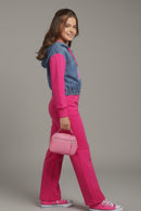 Barbie Girls Hot Pink Denim Hoodie Co-ord Set – Trendy Kids Wear