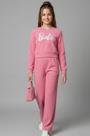 Barbie Girls Pink Co-ord Set – Stylish Winter Casual Wear
