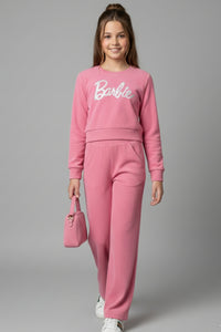 Barbie Girls Pink Co-ord Set – Stylish Winter Casual Wear
