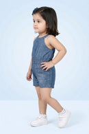 Denim Button-Front Playsuit TSJP30489