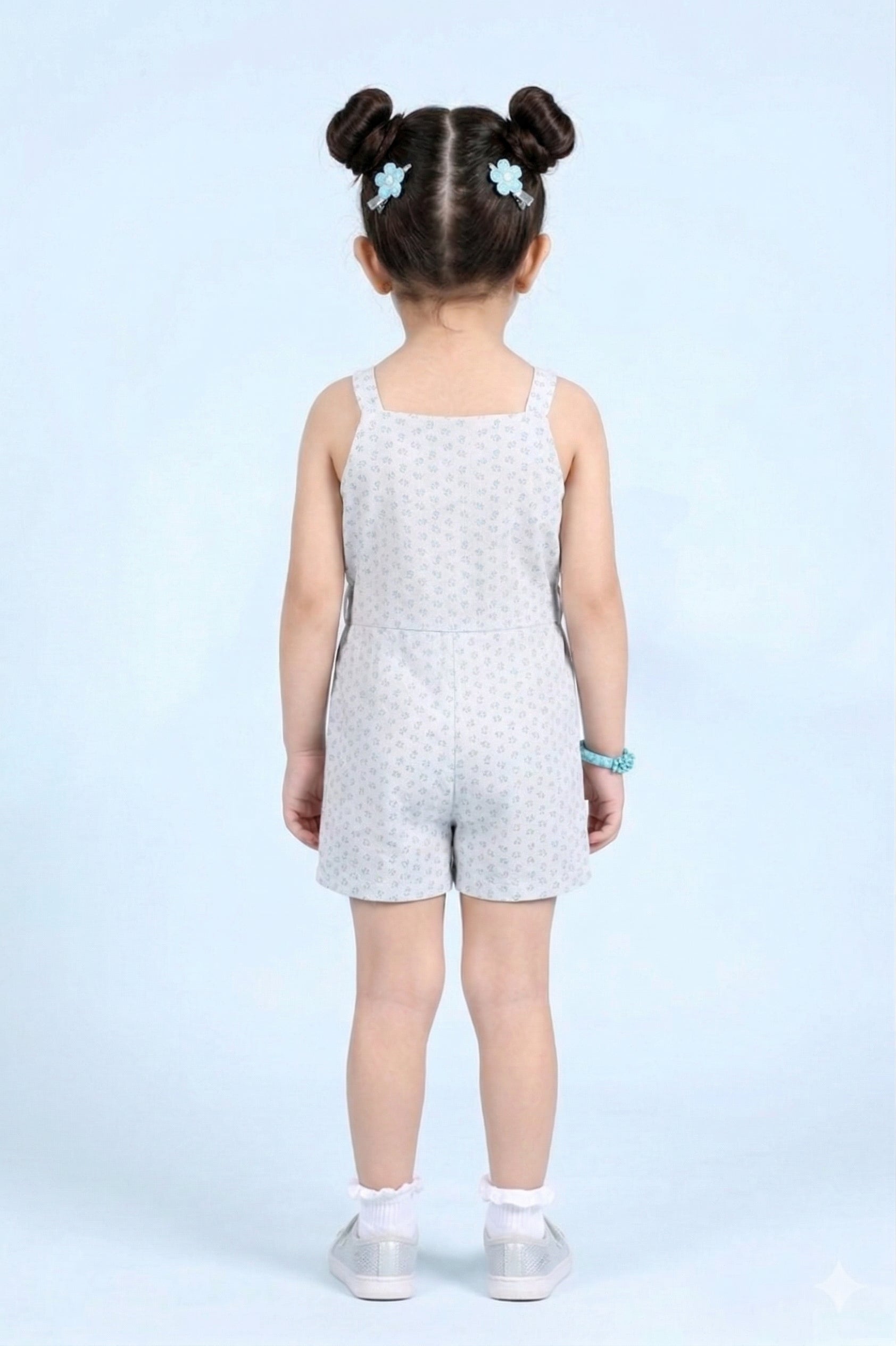 Blue Floral Sleeveless Top & Shorts Set TSJP30473