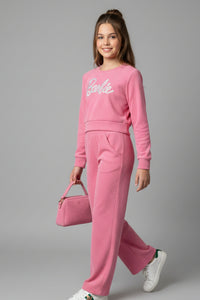 Barbie Girls Pink Co-ord Set – Stylish Winter Casual Wear