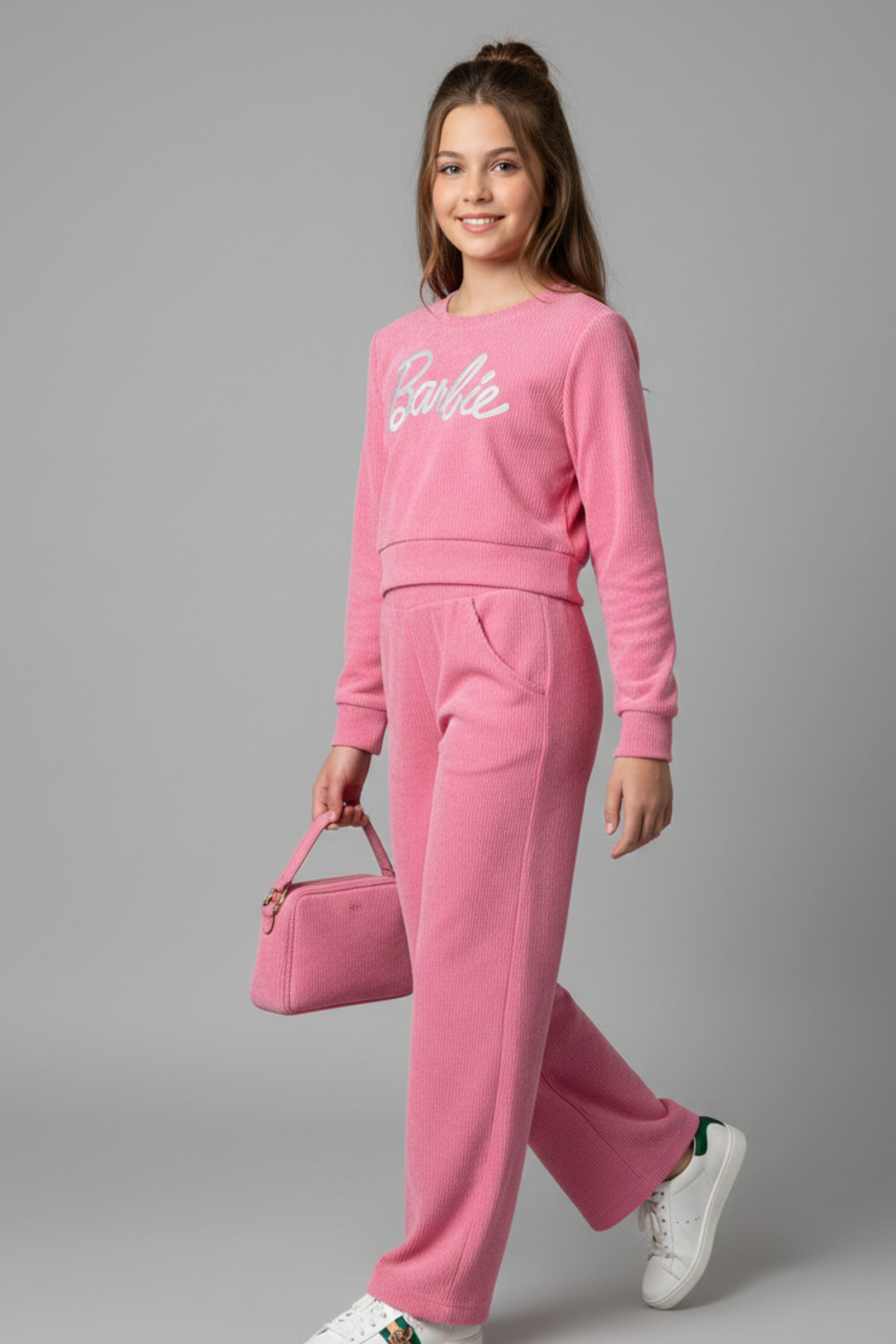 Barbie Girls Pink Co-ord Set – Stylish Winter Casual Wear