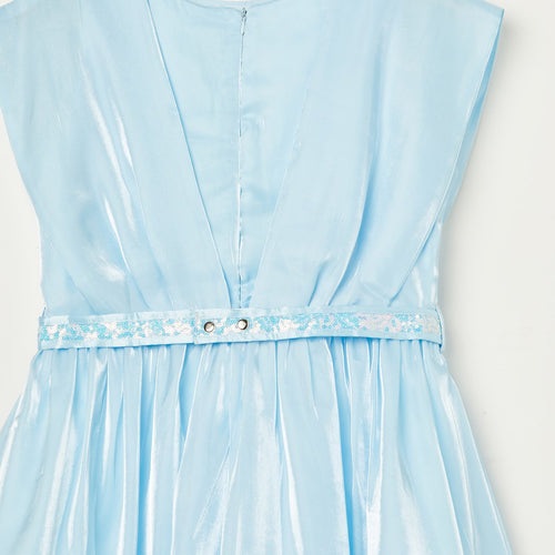 Barbie Light Blue Satin Layered Party Dress BAF261