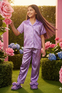 Barbie Purple Night Suit for Girls | Stylish Kids Sleepwear | Kids