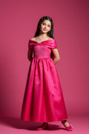 Barbie Girls Hot Pink Party Gown for Girls – Premium Kids Fashion