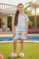 Barbie Girls Pastel Printed Nightwear Co-Ord Set