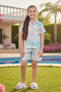 Barbie Girls Pastel Printed Nightwear Co-Ord Set