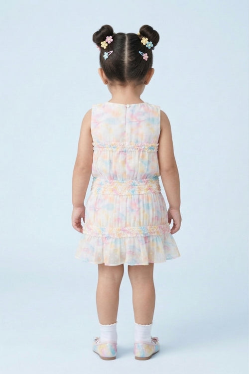 Girls Yellow Ruffle Tier Dress TSM30570