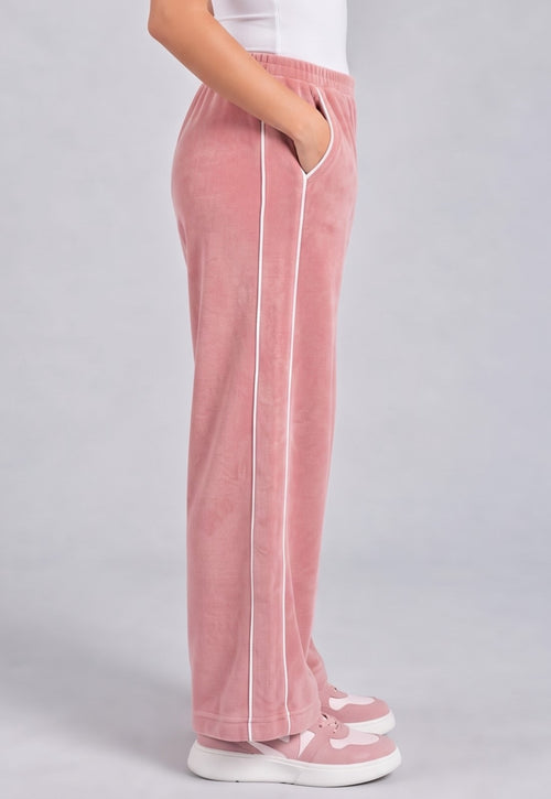 Barbie Peach Wide-Leg Pants with Contrast Piping BACO0022