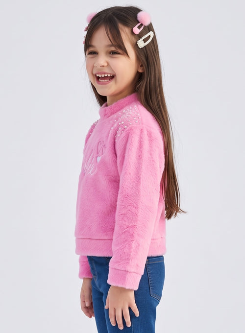 Barbie Pink Faux Fur Sweatshirt BACO0023