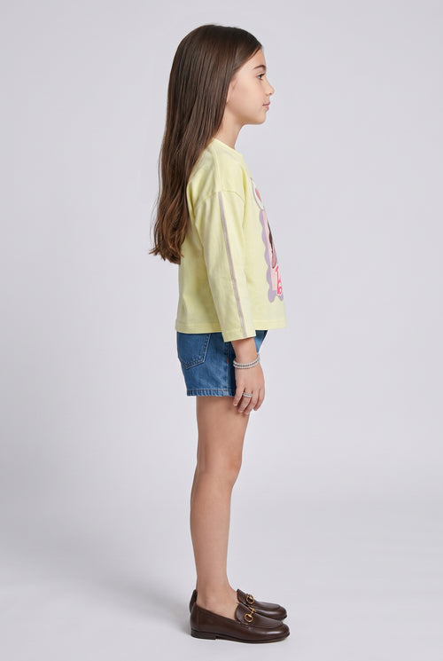 Barbie Yellow Graphic Full-Sleeve T-Shirt BACO0035