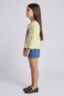 Barbie Yellow Graphic Full-Sleeve T-Shirt BACO0035