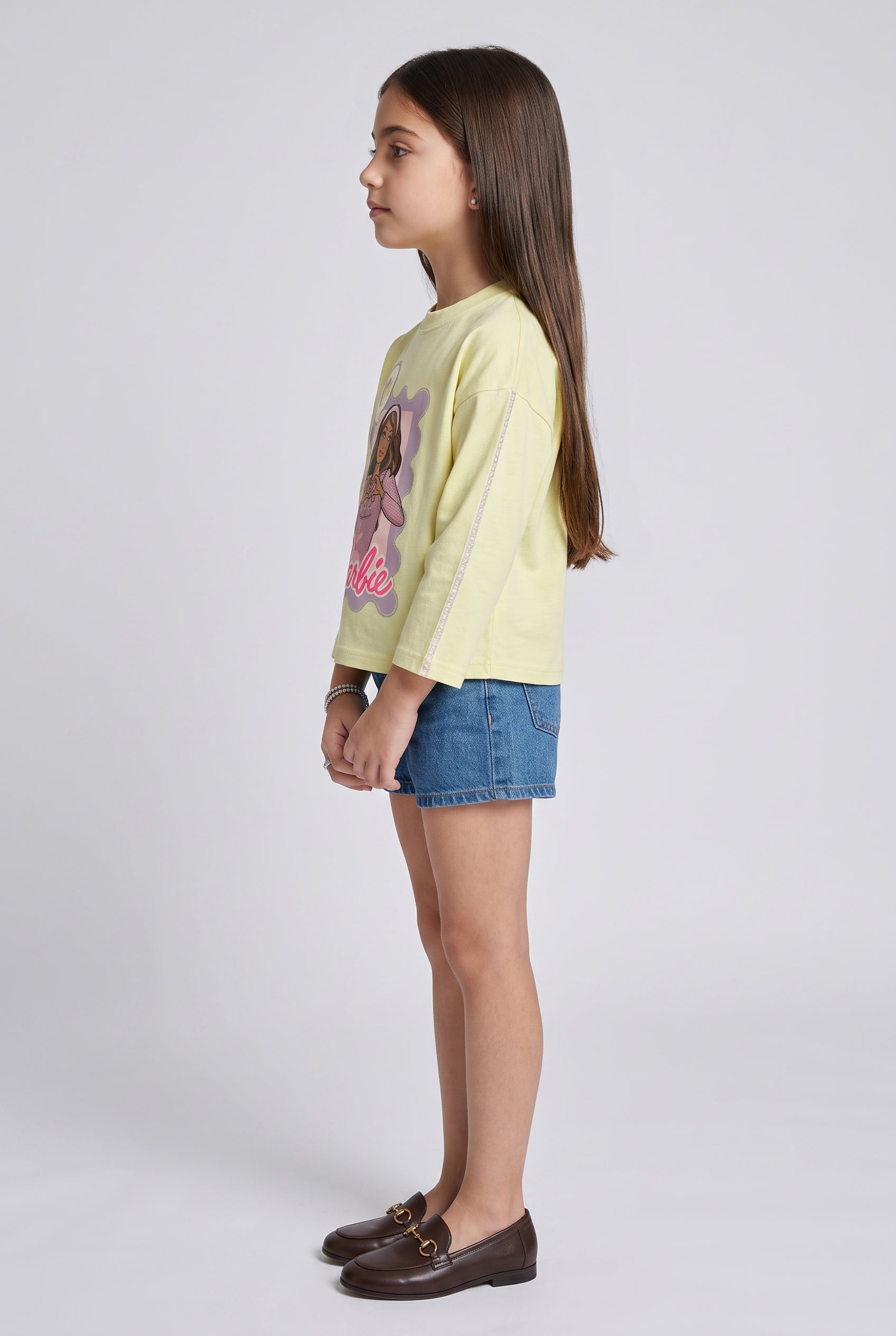 Barbie Yellow Graphic Full-Sleeve T-Shirt BACO0035