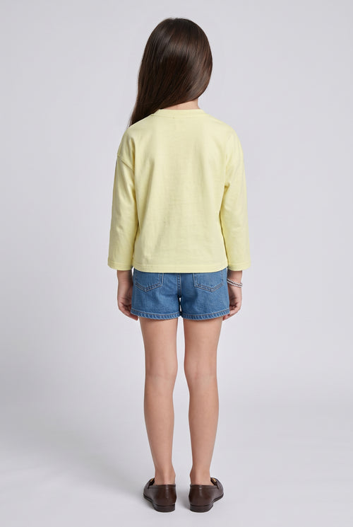 Barbie Yellow Graphic Full-Sleeve T-Shirt BACO0035