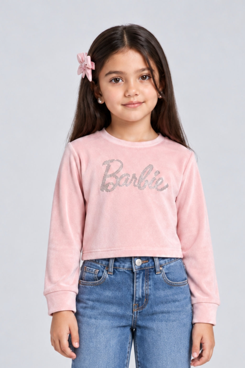 Barbie Blush Pink Embellished Sweatshirt BACO0044