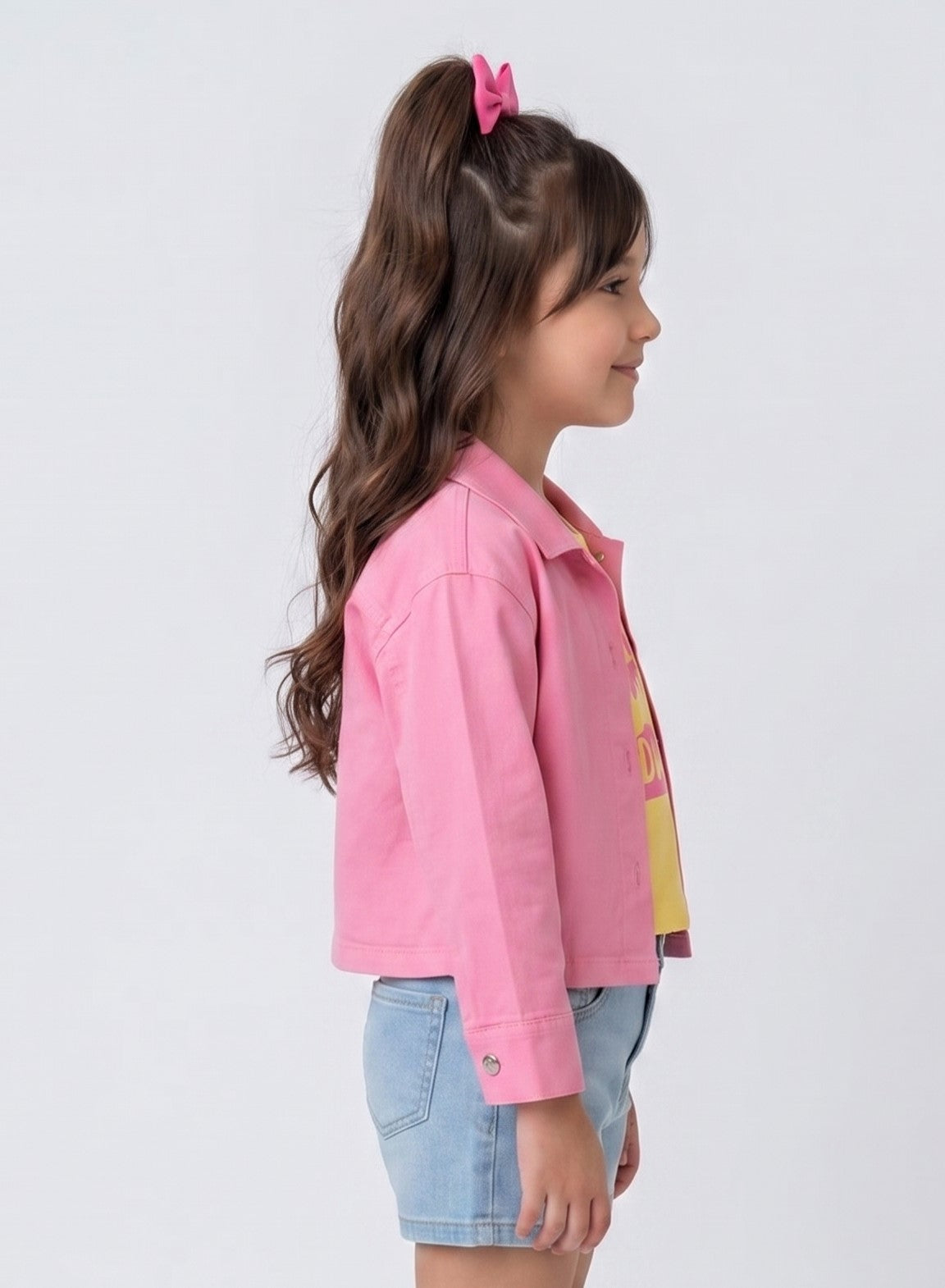 Barbie Pink Graphic Cropped Jacket and Top BACO0045
