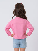 Barbie Pink Graphic Cropped Jacket and Top BACO0045