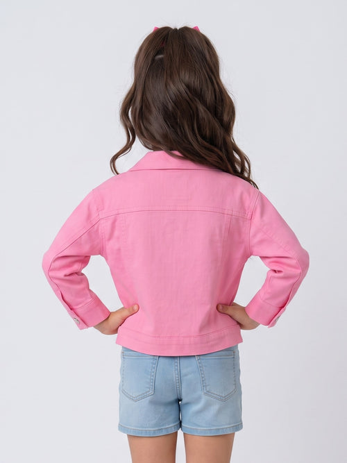 Barbie Pink Graphic Cropped Jacket and Top BACO0045
