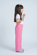 Barbie Pink Wide-Leg Pants with Logo Patch BACO0045