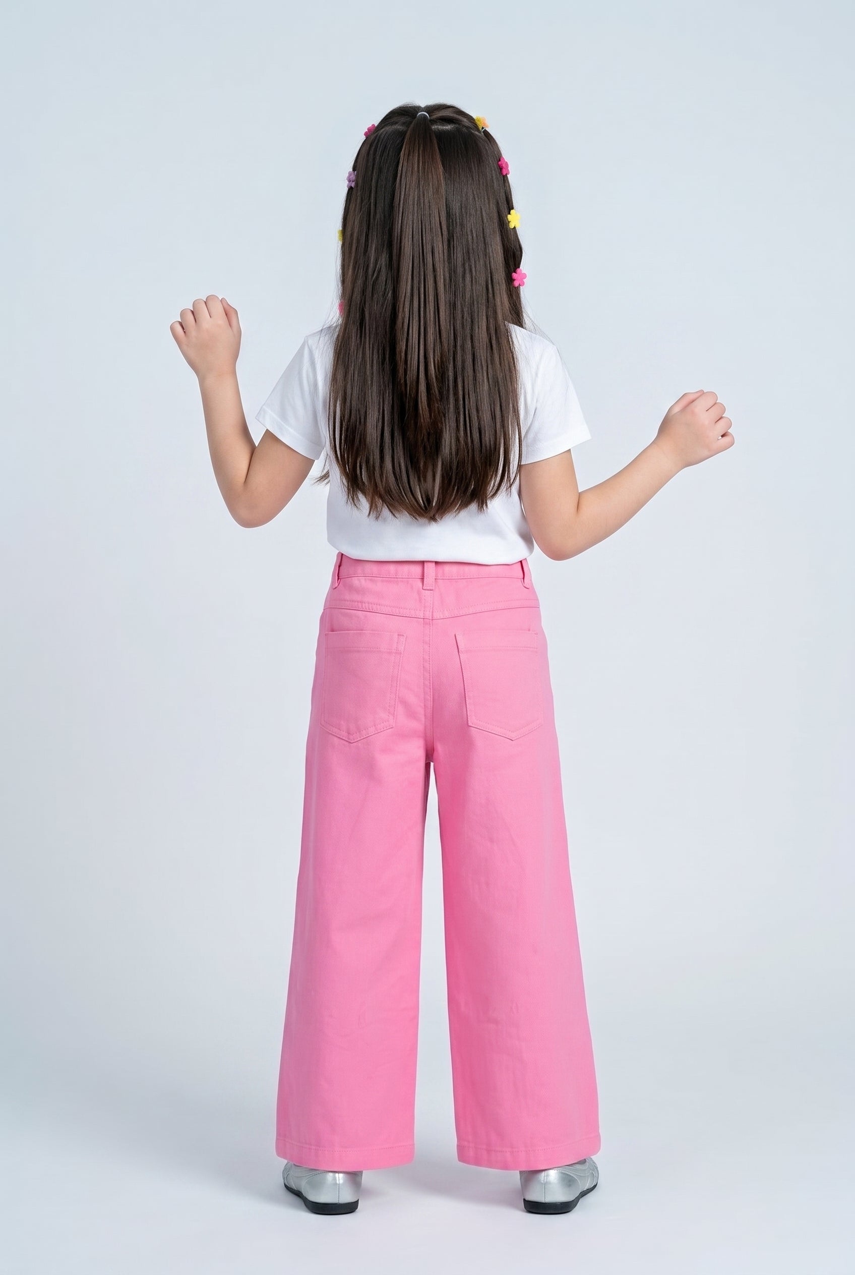 Barbie Pink Wide-Leg Pants with Logo Patch BACO0045