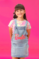 Tiny Girl Barbie Playful Denim Pinafore Set
