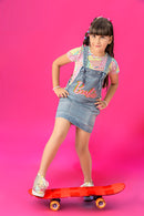 Tiny Girl Barbie Playful Denim Pinafore Set