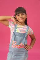 Tiny Girl Barbie Playful Denim Pinafore Set